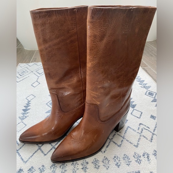 FRYE Boots Cognac Size 9.5 - Picture 2 of 12
